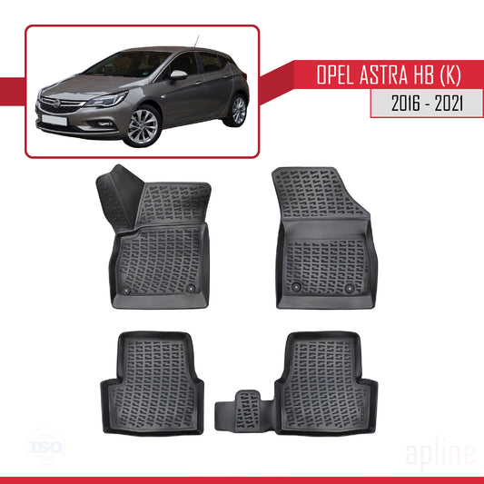Compatible with Opel Astra K (B15) 2016-2021 4D Car mats Black