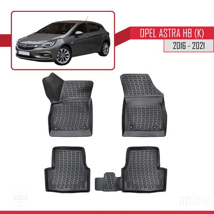 Compatible avec Opel Astra K (B15) HB 2016-2021 4D Tapis de Voiture Noir