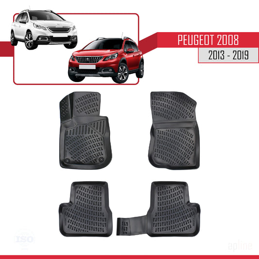 Compatible with Peugeot 2008 (A94) 2013-2019 4D Car mats Black