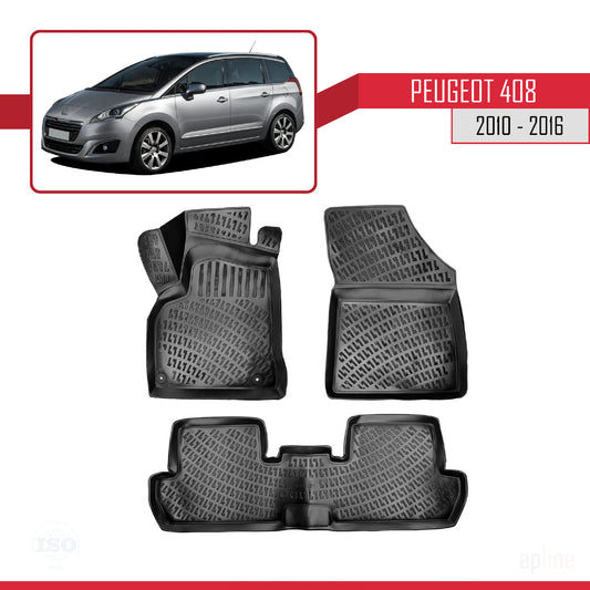 Compatible with Peugeot 5008 (T8) 2010-2016 4D Car mats Black