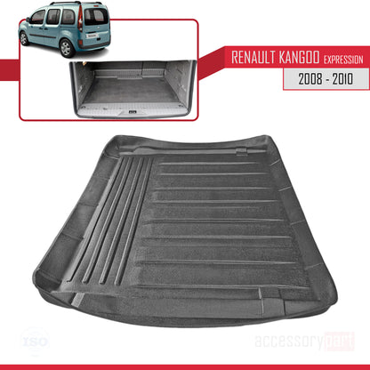 Tapis de Coffre pour Renault Kangoo COMBI Authentique 2008-2010 Flexible NOIR