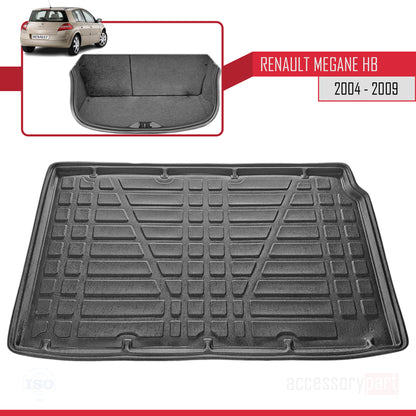 Tapis de Coffre pour Renault Megane Hayon 2004-2009 NOIR