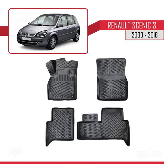Compatible with Renault Scenic 3 2009-2016 4D Car mats Black