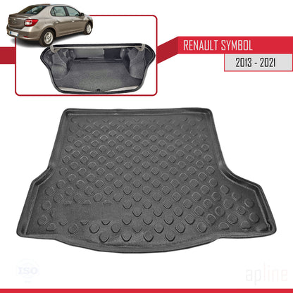 Tapis de Coffre pour Renault Symbol 2013-2021 NOIR