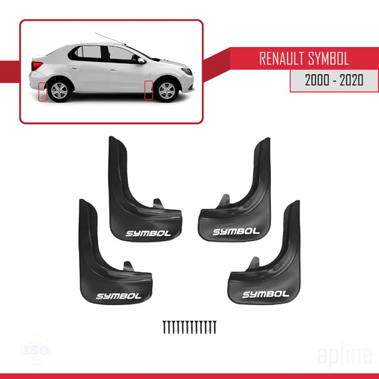 Compatible with Renault Symbol 1999-2021 Mudguards Vehicle Front Rear Set 4 Pcs Black