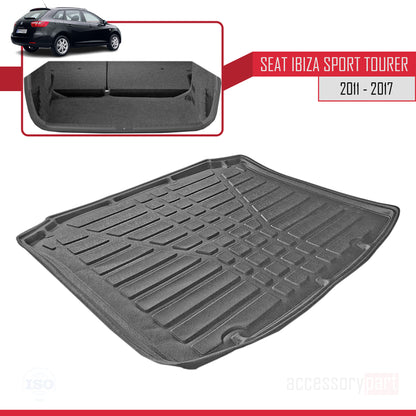 Tapis de Coffre pour Seat Ibiza SPORT TOURER 2011-2017 Flexible NOIR
