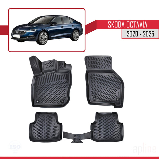 Compatible with Skoda Octavia 4 (NX) 2020-2025 4D Car mats Black