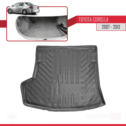 Compatible with Toyota Corolla 10 (E150) 2007-2013 Flexible Trunk Mats Cargo Liner Black