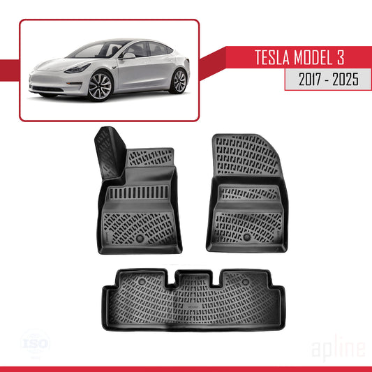 Compatible with Tesla Model 3 2017-2025 4D Car mats Black