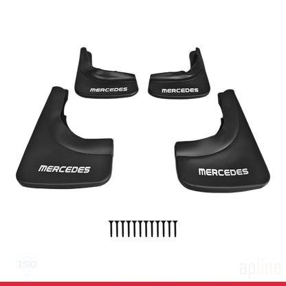 Compatible avec Mercedes Jeu de Bavettes Garde-boue Avant et Arrière de Voiture 4 Pcs Noir