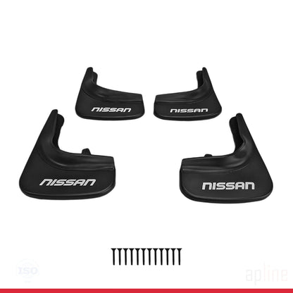 Compatible avec Nissan Jeu de Bavettes Garde-boue Avant et Arrière de Voiture 4 Pcs Noir