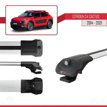 Compatible avec Citroen C4 Cactus 2014-2021 ACE-1 Barres de Toit Railing Porte-Bagages de Voiture Gris Aluminium 2 Barres