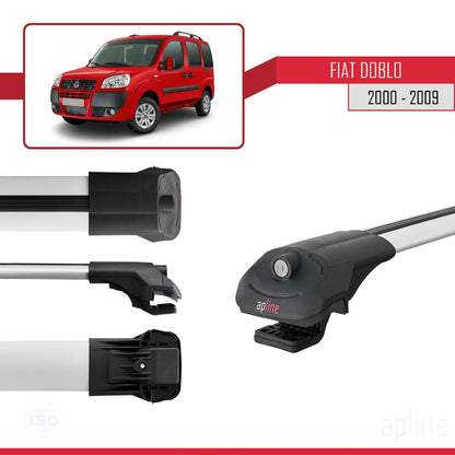 Compatible avec Fiat Doblo 2000-2009 ACE-1 Barres de Toit Railing Porte-Bagages de Voiture Gris Aluminium 4 Barres