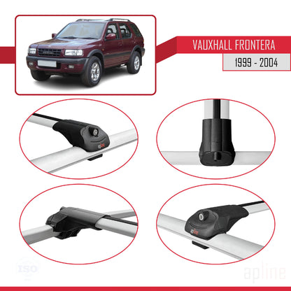 Compatible avec Vauxhall Frontera 2 1999-2004 ACE-1 Barres de Toit Railing Porte-Bagages de Voiture Gris Aluminium 2 Barres