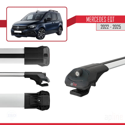 Compatible with Mercedes EQT / Citan W420 2022-2025 ACE-1 Car Roof Rack Cross Bar Grey Aluminium 2 Bars