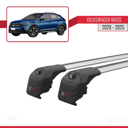 Compatible avec Volkswagen Nivus (CS1) 2021-2025 ACE-2 Barres de Toit Railing Porte-Bagages de Voiture Gris Aluminium 2 Barres
