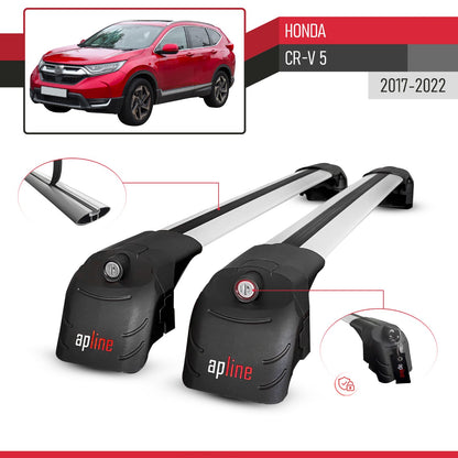 Compatible with Honda CR-V 5 2017-2022 ACE-2 Car Roof Rack Cross Bar Grey Aluminium 2 Bars
