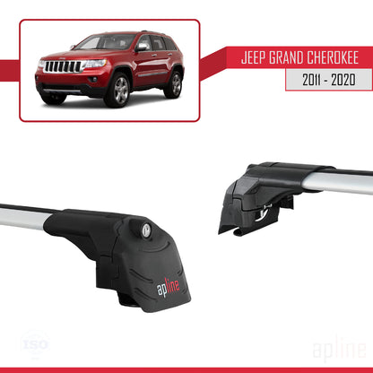 Compatible with Jeep Grand Cherokee 4 (WK2) 2011-2020 ACE-2 Car Roof Rack Cross Bar Grey Aluminium 2 Bars