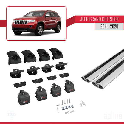 Compatible with Jeep Grand Cherokee 4 (WK2) 2011-2020 ACE-2 Car Roof Rack Cross Bar Grey Aluminium 2 Bars