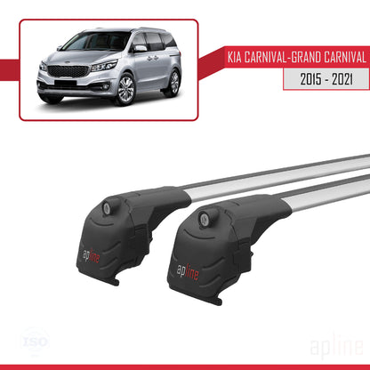 Compatible with Kia Carnival 3 (YP) 2015-2021 ACE-2 Car Roof Rack Cross Bar Grey Aluminium 2 Bars