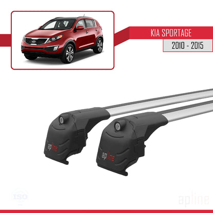 Compatible avec Kia Sportage 3 (SL) 2010-2015 ACE-2 Barres de Toit Railing Porte-Bagages de Voiture Gris Aluminium 2 Barres