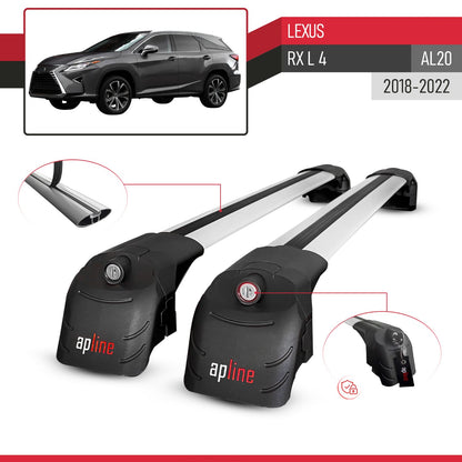 Compatible avec Lexus RX L 4 (AL20) 2018-2022 ACE-2 modèle Barres de Toit Railing Porte-Bagages de Voiture Gris Aluminium Barres