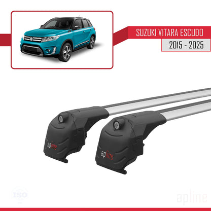 Compatible avec Suzuki Vitara/Escudo (LY) 2015-2025 ACE-2 Barres de Toit Railing Porte-Bagages de Voiture Gris Aluminium 2 Barres