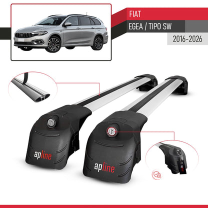 Compatible with Fiat Egea SW 2016-2025 ACE-2 Car Roof Rack Cross Bar Grey Aluminium 2 Bars