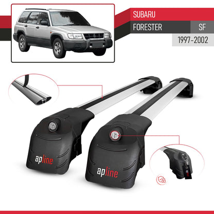 Compatible avec Subaru Forester (SF) 1997-2002 ACE-2 modèle Barres de Toit Railing Porte-Bagages de Voiture Gris Aluminium Barres