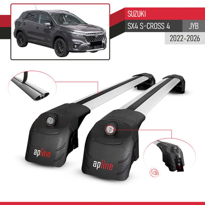 Compatible with Suzuki SX4 S-Cross 4 (JY) 2022-2025 ACE-2 Car Roof Rack Cross Bar Grey Aluminium 2 Bars