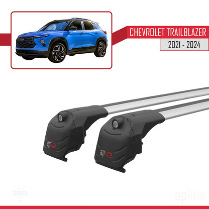 Compatible with Chevrolet Trailblazer 2021-2024 ACE-2 Car Roof Rack Cross Bar Grey Aluminium 2 Bars