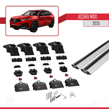 Compatible avec Acura MDX 2025 ACE-2 Barres de Toit Railing Porte-Bagages de Voiture Gris Aluminium 2 Barres