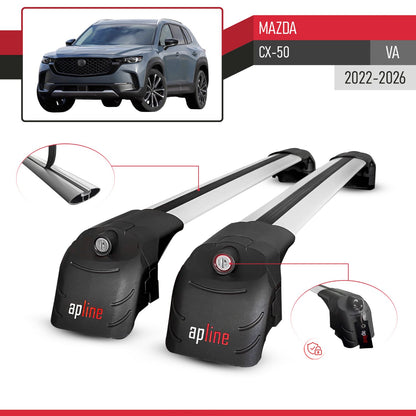 Compatible avec Mazda CX-50 (VA) 2022-2026 ACE-2 modèle Barres de Toit Railing Porte-Bagages de Voiture Gris Aluminium Barres