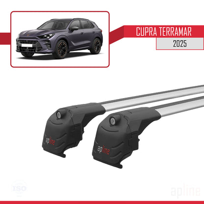 Compatible with Cupra Terramar 2025 ACE-2 Car Roof Rack Cross Bar Grey Aluminium 2 Bars
