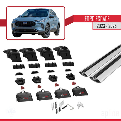 Compatible avec Ford Escape 2023-2025 ACE-2 Barres de Toit Railing Porte-Bagages de Voiture Gris Aluminium 2 Barres