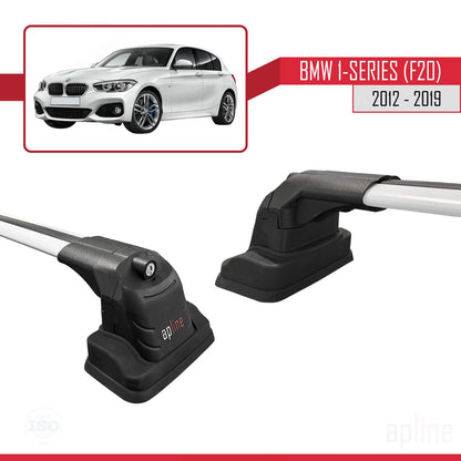 Compatible with BMW 1 Series (F20) 2012-2019 ACE-3 Car Roof Rack Cross Bar Grey Aluminium 2 Bars