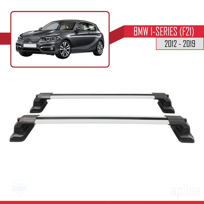 Compatible with BMW 1 Series (F21) 2012-2019 ACE-3 Car Roof Rack Cross Bar Grey Aluminium 2 Bars