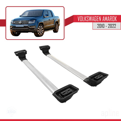 Compatible avec Volkswagen Amarok 2010-2022 ACE-3 Barres de Toit Railing Porte-Bagages de Voiture Gris Aluminium 2 Barres