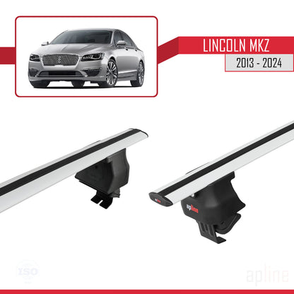 Compatible avec Lincoln MKZ 2 2013-2024 ACE-4 Barres de Toit Railing Porte-Bagages de Voiture Gris Aluminium 2 Barres