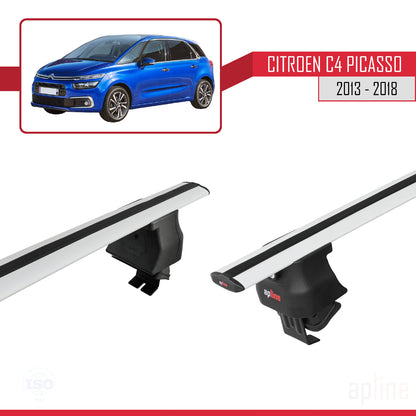 Compatible avec Citroen C4 Picasso 2 2013-2018 ACE-4 Barres de Toit Railing Porte-Bagages de Voiture Gris Aluminium 2 Barres