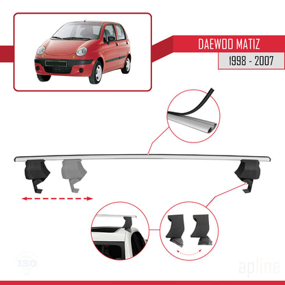 Compatible avec Daewoo Matiz 1998-2007 ACE-4 Barres de Toit Railing Porte-Bagages de Voiture Gris Aluminium 2 Barres