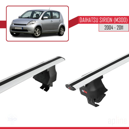 Compatible avec Daihatsu Sirion (M300) 2004-2011 ACE-4 Barres de Toit Railing Porte-Bagages de Voiture Gris Aluminium 2 Barres