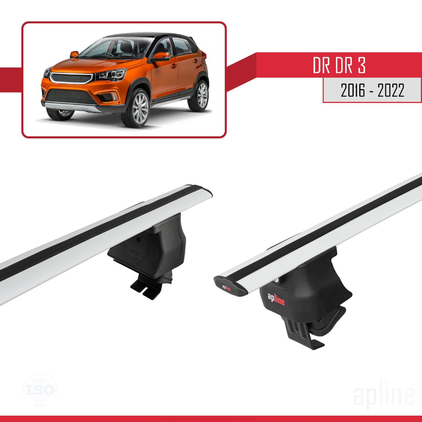 Compatible avec DR DR3 2016-2022 ACE-4 Barres de Toit Railing Porte-Bagages de Voiture Gris Aluminium 2 Barres