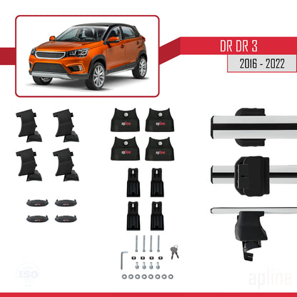 Compatible avec DR DR3 2016-2022 ACE-4 Barres de Toit Railing Porte-Bagages de Voiture Gris Aluminium 2 Barres