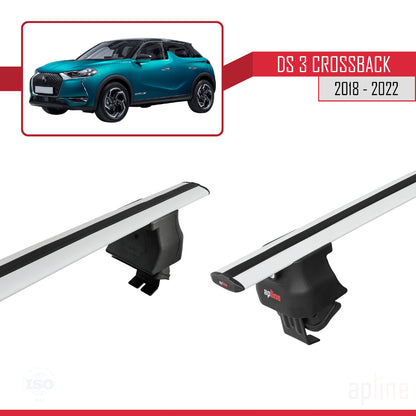 Compatible with DS 3 Crossback 2018-2022 ACE-4 Car Roof Rack Cross Bar Grey Aluminium 2 Bars