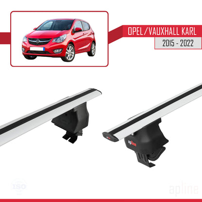 Compatible with Opel/Vauxhall Karl 2015-2022 ACE-4 Car Roof Rack Cross Bar Grey Aluminium 2 Bars
