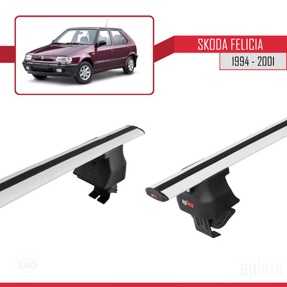 Compatible with Skoda Felicia 1994-2001 ACE-4 Car Roof Rack Cross Bar Grey Aluminium 2 Bars
