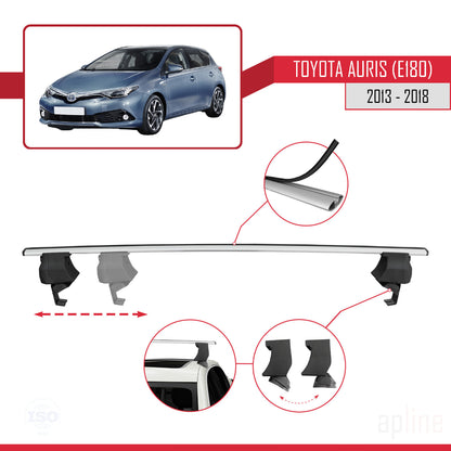 Compatible avec Toyota Auris 2 (E180) 2013-2018 ACE-4 Barres de Toit Railing Porte-Bagages de Voiture Gris Aluminium 2 Barres