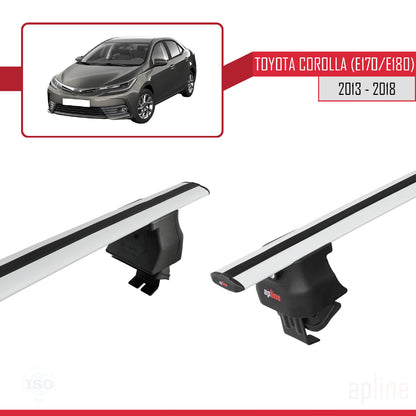 Compatible avec Toyota Corolla 11 (E180) 2013-2018 ACE-4 Barres de Toit Railing Porte-Bagages de Voiture Gris Aluminium 2 Barres