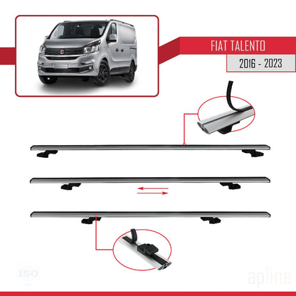 Compatible avec Fiat Talento 2016-2021 BASIC Model Barres de Toit Railing Porte-Bagages de Voiture Gris Aluminium 3 Barres